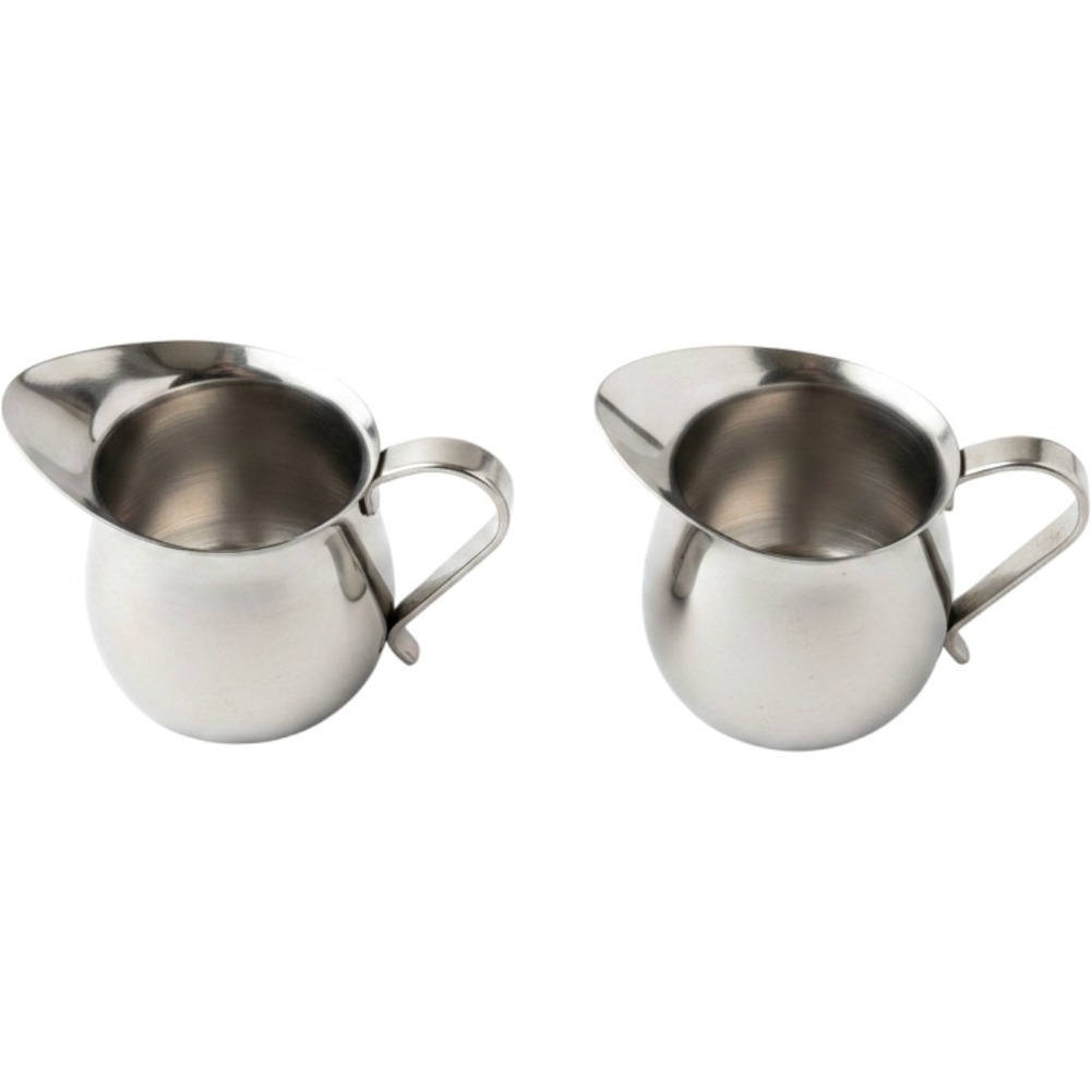 Adcraft 18-8 Stainless Steel Creamer Pitchers Set of 2 Japan Silver Bell Shape